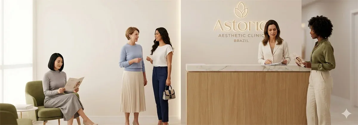 Gestora de clínica de estética sorrindo ao apertar a mão do dono de uma academia local, selando uma parceria de negócios bem-sucedida.